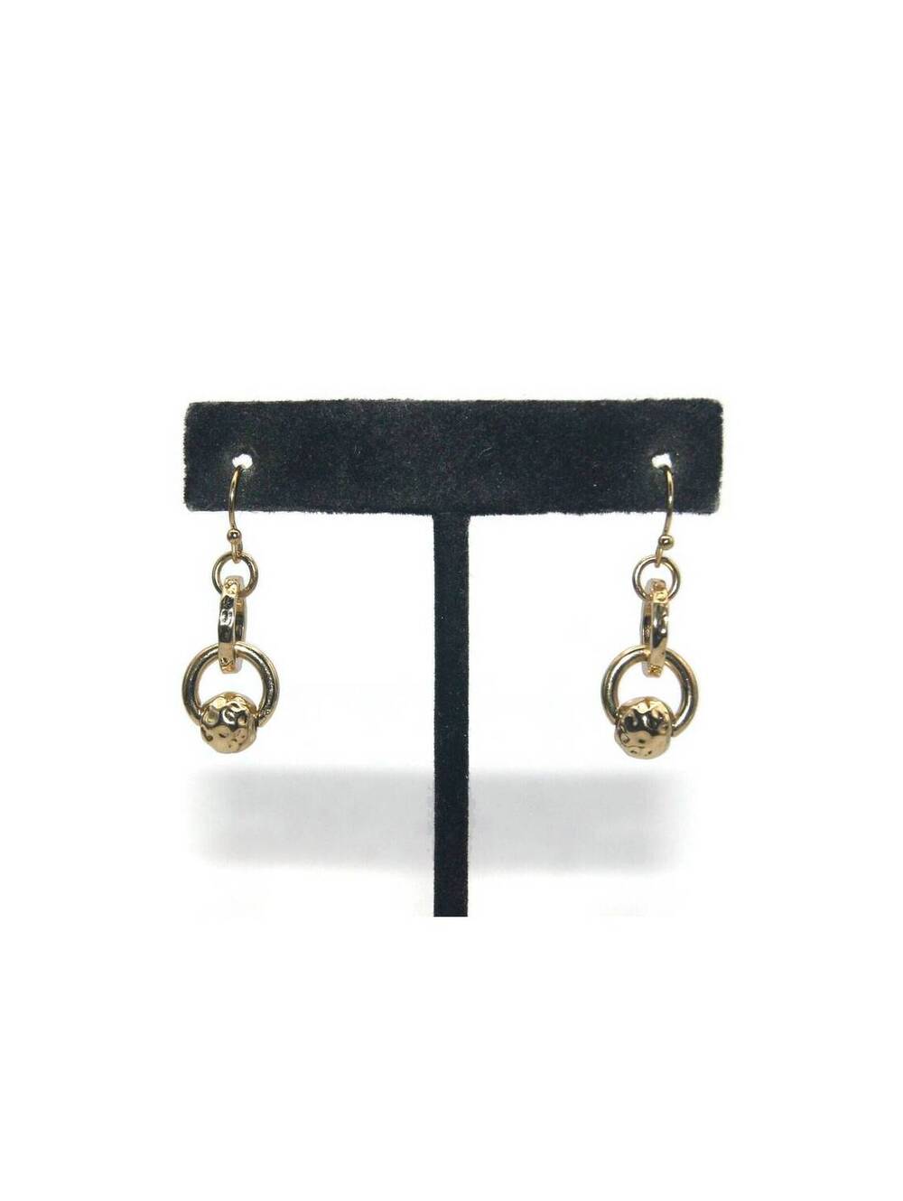 Vintage Gold Tone Dangle Earrings with French Ear Wire Backs for Pierced Ears.